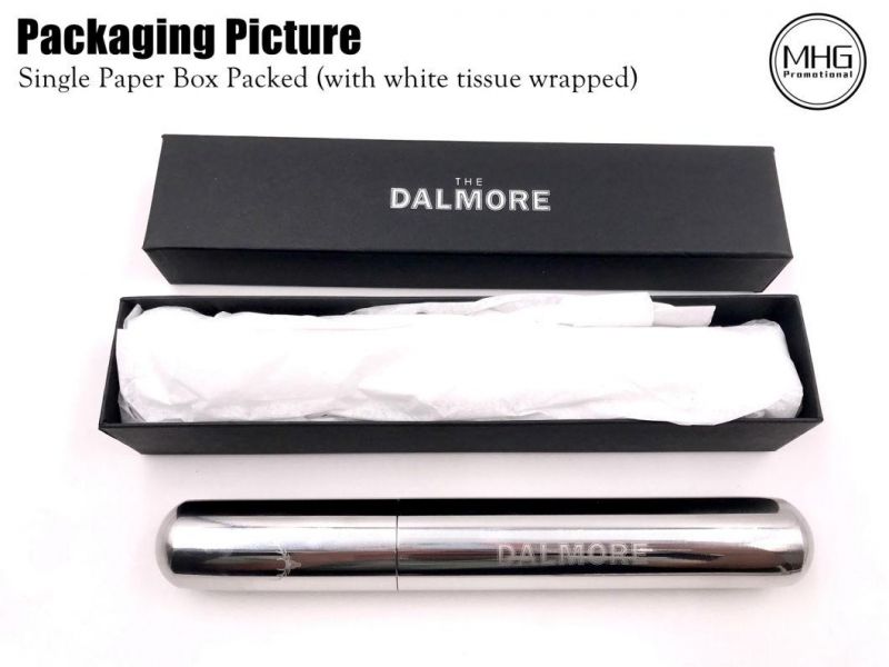Custom Laser Engraved Logo Stainless Steel Cigar Tube Holder