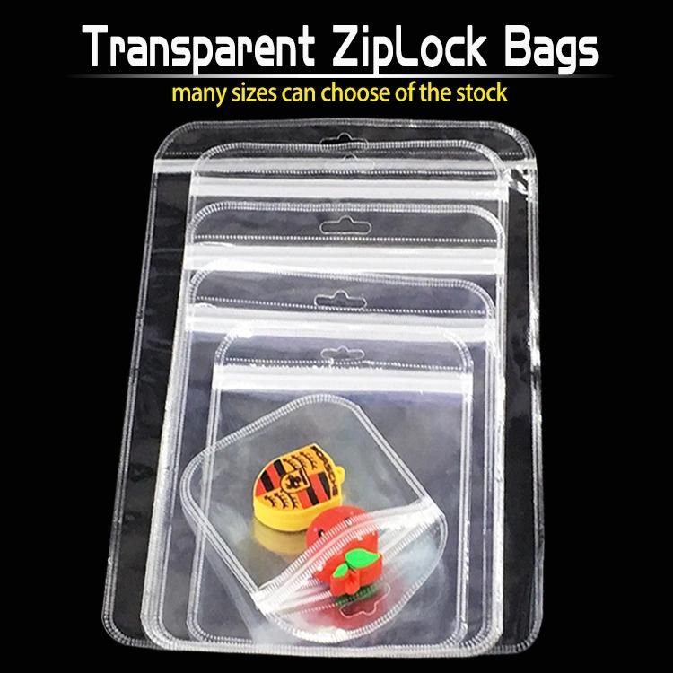 Round Type Zipper Bag Double Clear Plastic Zip Lock Bag