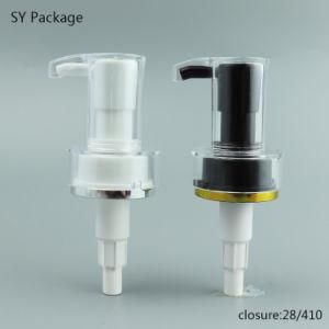 Liquid Dispenser 24/410 Acrylic Black Plastic Lotion Pump with Silver/Gold Line
