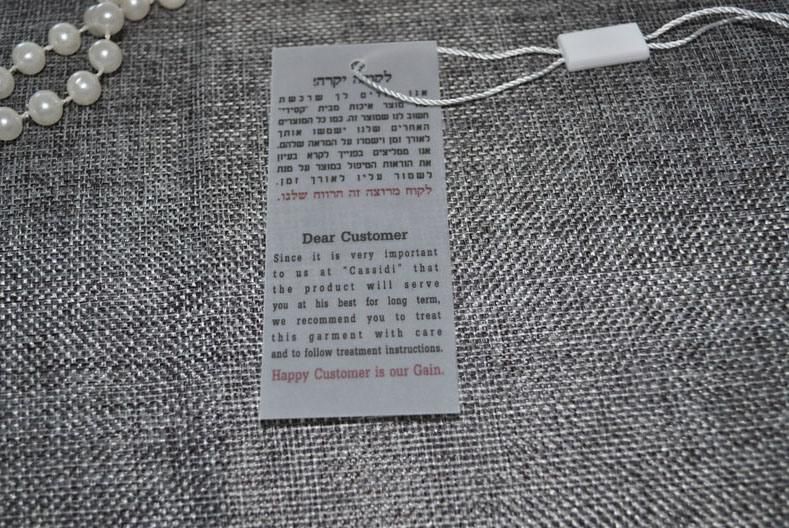 Layout Hangtag for Garment