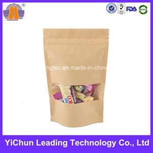 Zipper Stand up Square Bottom Window Paper Food Packaging Bag