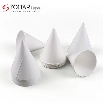 Custom Disposable Environmentally Friendly Food Grade White Conical Paper Cup