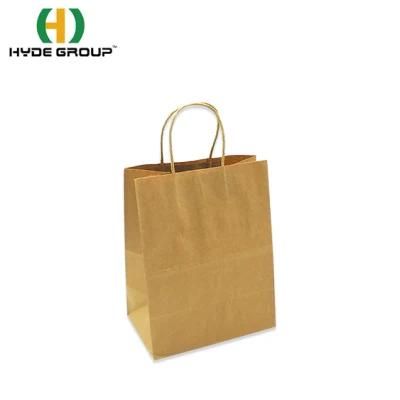 Custom Logo Printed Brown Craft Gift Shopping Paper Bag Wholesale