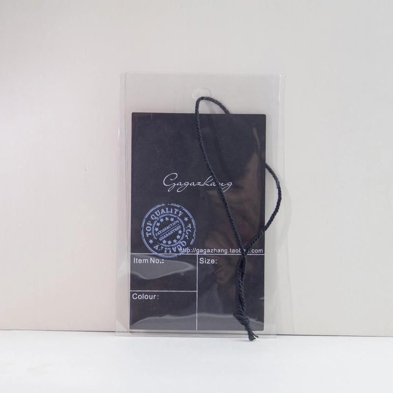 Plastic Pouch Black Paper Hang Tag