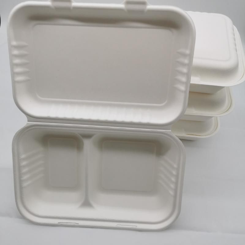 Take Away 2 Compartment Food Packaging Bagasse