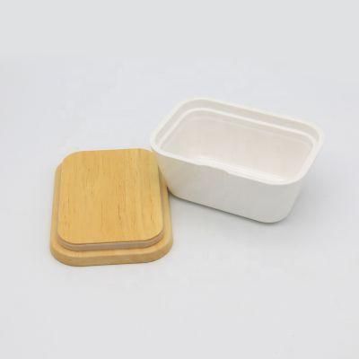Brief Japanese Style Lunch Box Wooden Lid Suitable for Picnic or Daily Kitchen Organizer