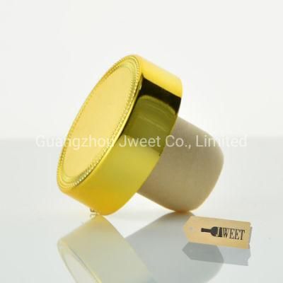 Custom Gold Plastic Round Bottle Cork Stopper