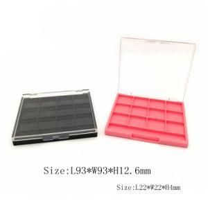 Plastic Transparent Cap with Black Case for Packing of Eye Shadow Powder