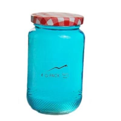 Cylinder Glass Jar for Jam with Metal Cap