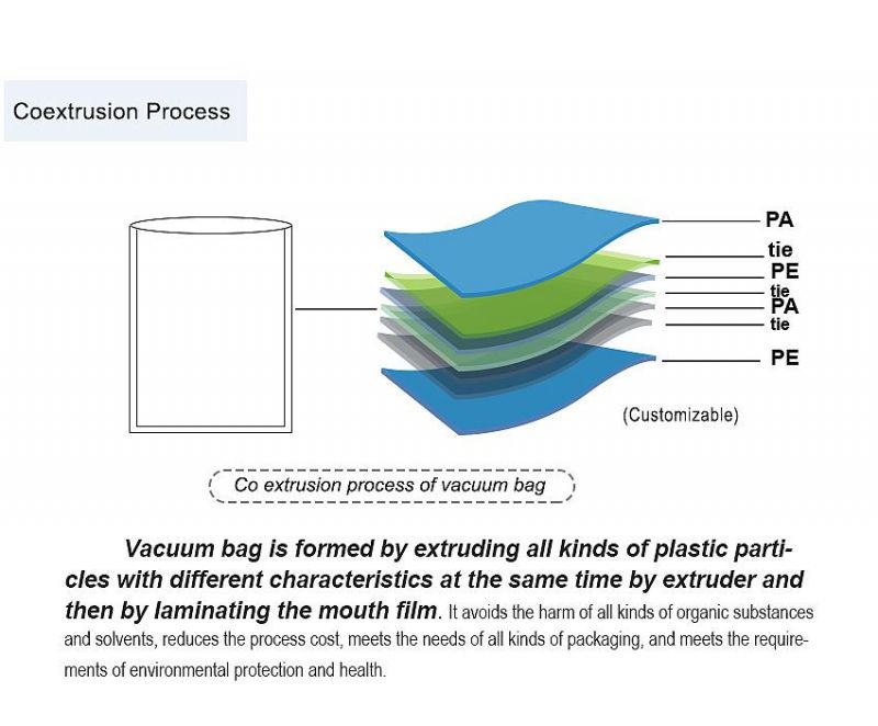 Frozen Foods Transparent Package Vacuum Sealer Bag