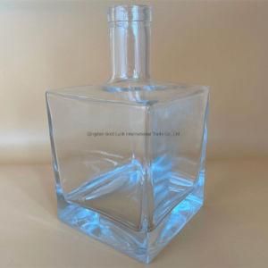 China 750ml Clear Square Glass Wine Bottle with Ready Mold