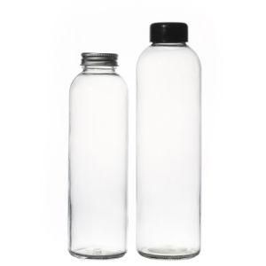 Glaglass Bottle Supplier Hot Sale Round Screw Top Empty Customize Juice 500ml 750ml Glass Drinking Bottle for Sale with Cap