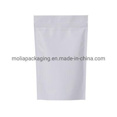Aluminum Foil Zip-Lock Bags Stand up Pouch Matt White Laminated Foil Doypack Coffee Tea Packaging Bags with Zipper