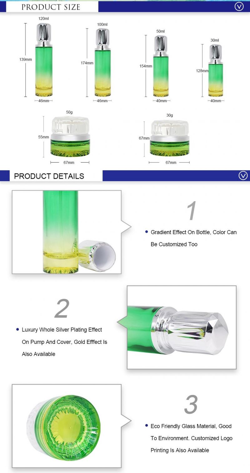 Low Price China Round Bottle OEM/ODM Hot Selling Recycle Glass Lotion Pump Bottles