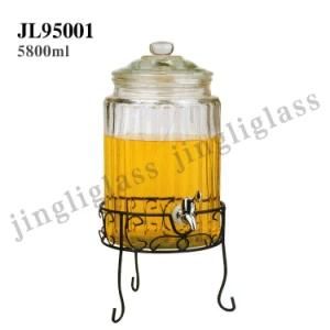 Glass Jar with Tap for Beverage Dispenser 5800ml