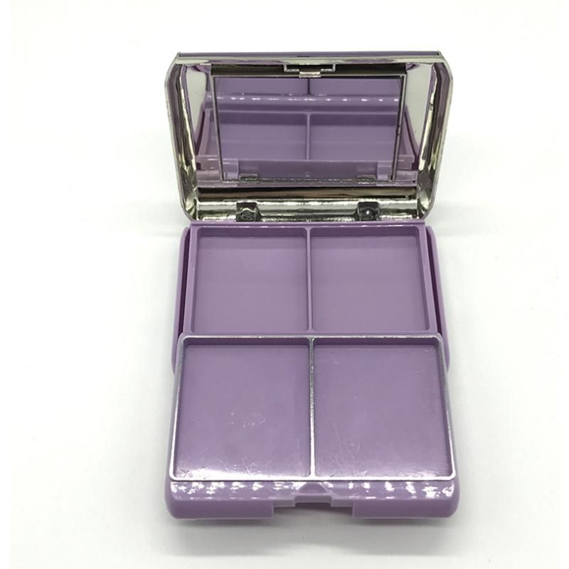 Empty Rectangular Square Plastic Compact Case for Makeup Powder with Mirror