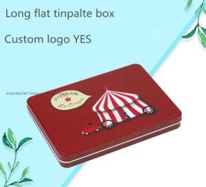 Tb2021042502 Rectangular Storage Box Chocolate Flat Iron Flip Metal Gift Box Creative Business Card Tin Box