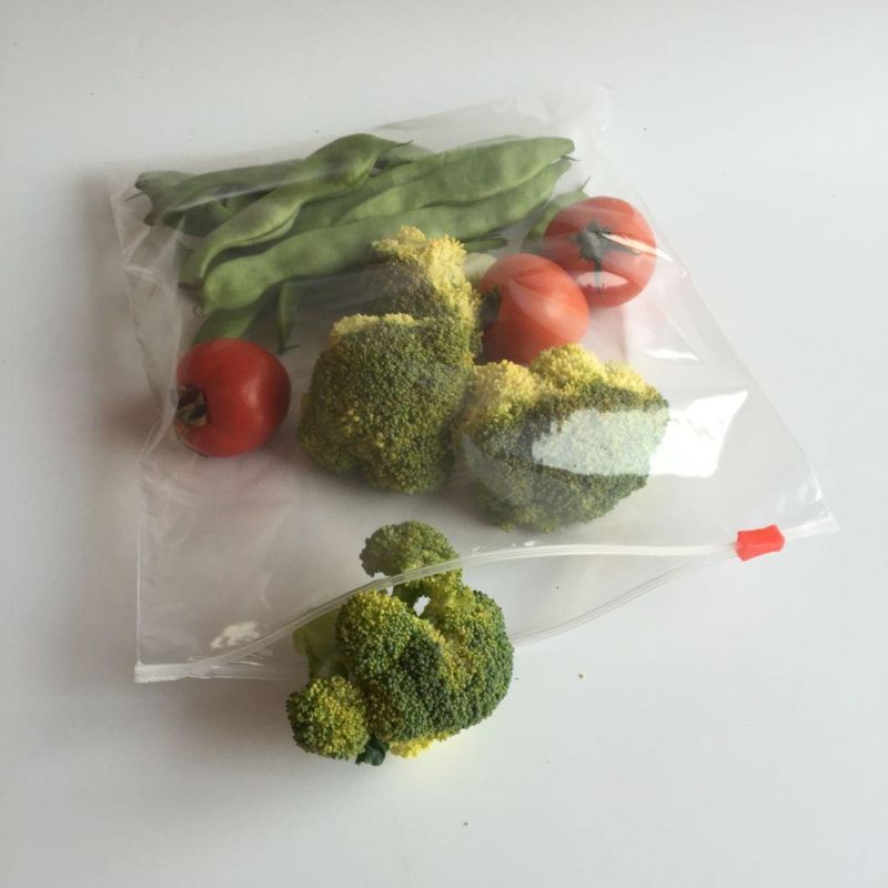Fresh Keeping Food Freezer Slider Top Reclosable Bag for Vegetables