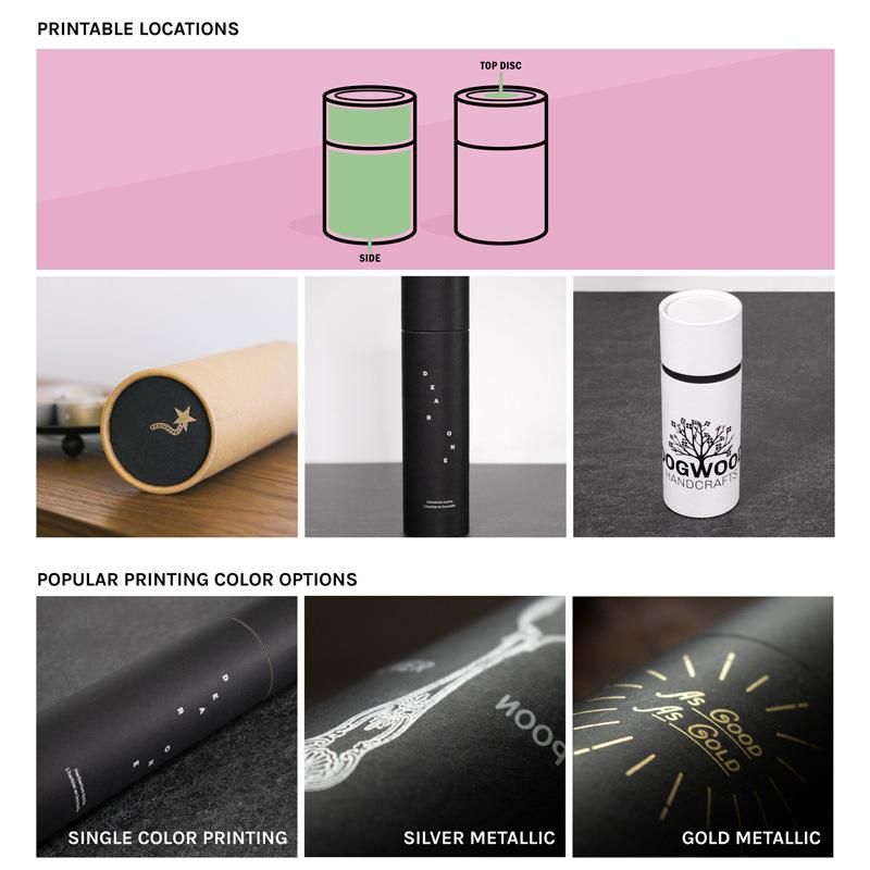 Custom Logo Pattern Round Deodorant Stick Container Food Cosmetic Oil Kraft Paper Tube Packaging for Sale