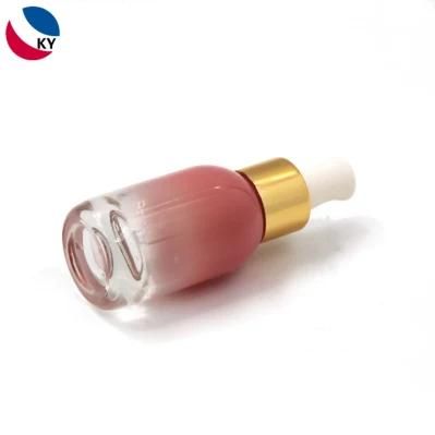 30ml 50ml Clear Pink Custom Color Serum Glass Dropper Bottle Cosmetic Container