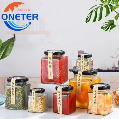 Unique Square Glass 500ml Honey Jars Different Sizes