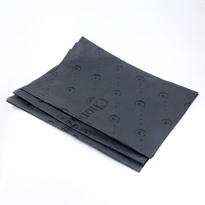 20*30inches Logo Printed Custom Black Tissue Wrapping Paper