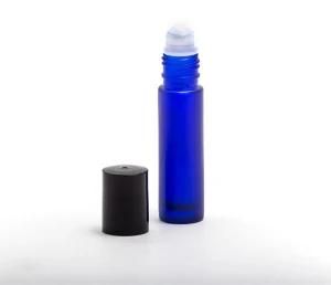 10ml Blue Roll on Glass Bottle with Black Plastic Cap
