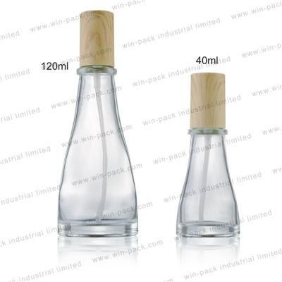 60ml Best Sale Glass Jar Cosmetics Packaging Bamboo Lid Face Cream Container Glass Cream Jar with Bamboo Cap