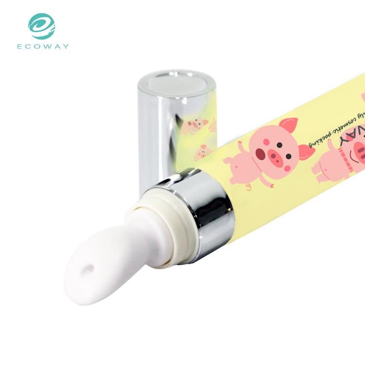 PE 20ml Offset Printing Electroplating Cover Pink Pig Ceramic Head Eye Cream Tube