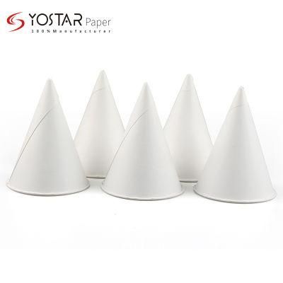 Wholesale Customize Disposable Food Grade Paper Water White Conical Cups