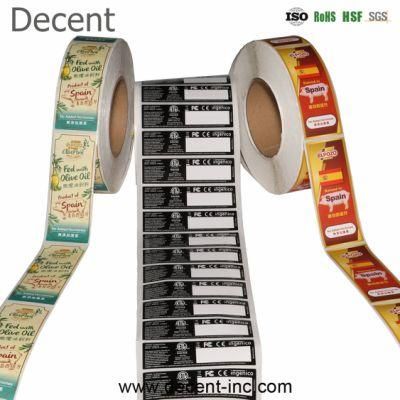 Manufacturers Custom Private Brand Name Printing Logo Adhesive Roll Labels Stickers for Packaging