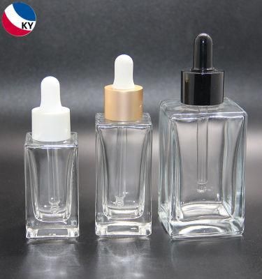 50ml Glass Bottle Packaging Essential Oil Square Glass Dropper Bottle