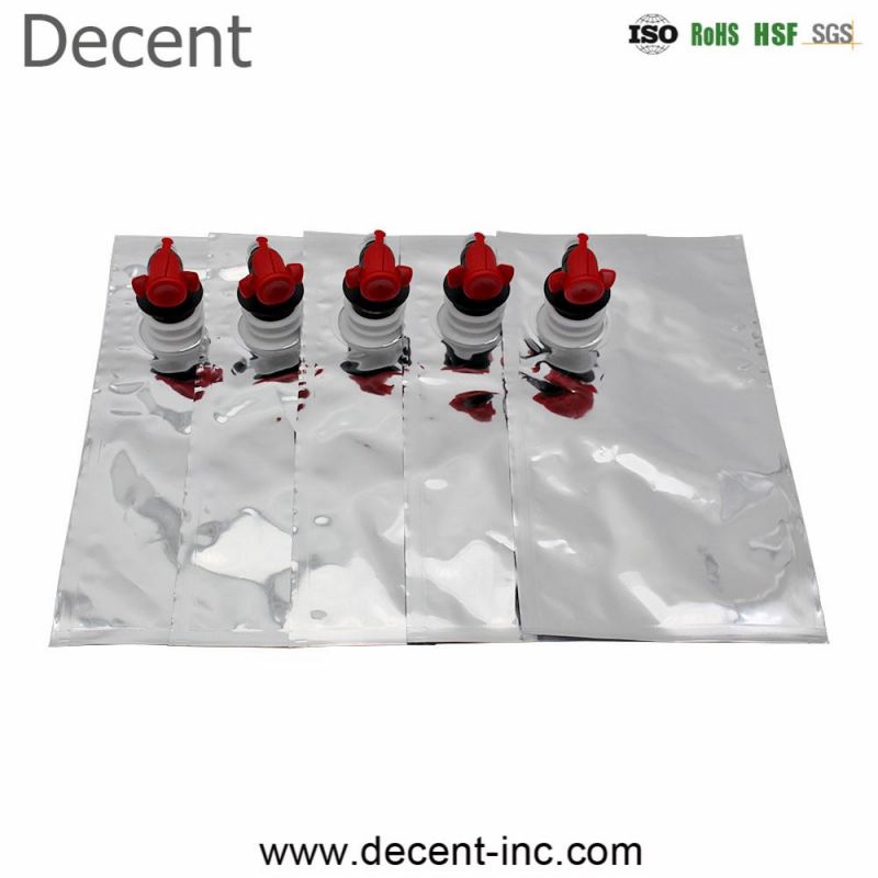 Custom Reusable Liquid Bag-in-Box Oil Drink Juice Aluminum Foil Packaging Red Wine Bag in Box with Valve