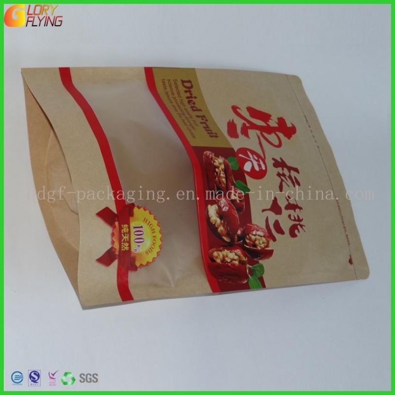 Plastic Food Packaging with Window for Packing Chinese Dates, Fruit and Foods/Stand up Pouch with Zipper