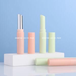 Plastic Makeup Packaging Lip Care Matte Black Gold Nude Green Slim Round Empty Lipstick Tube Lip Balm Container
