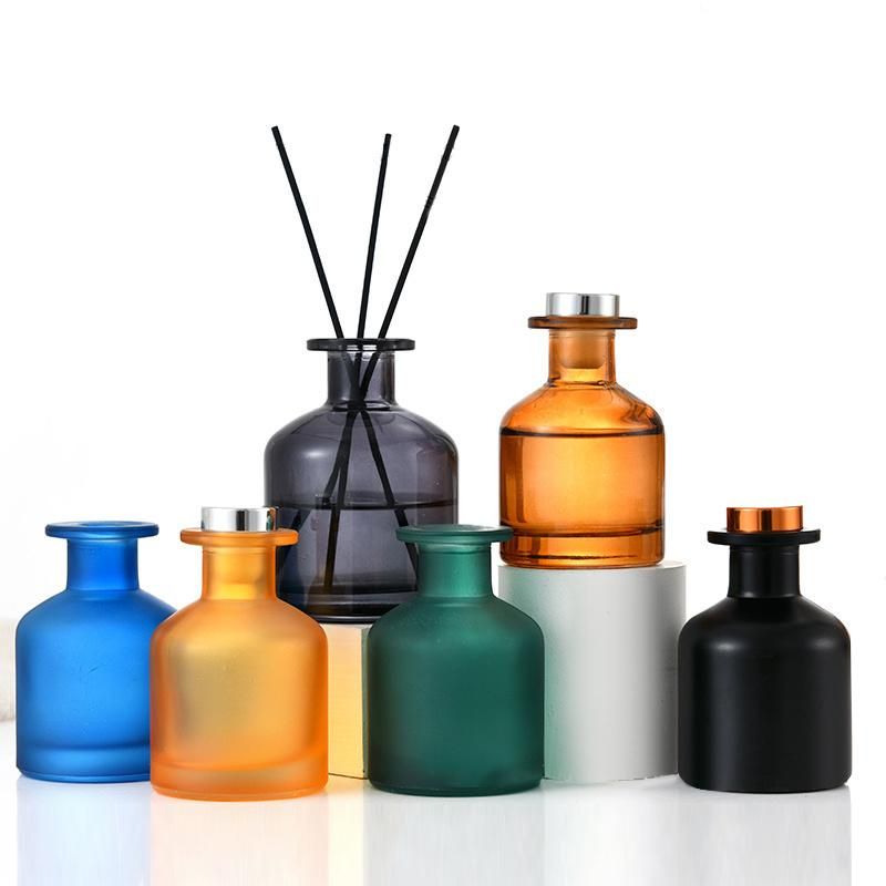 100ml 150ml Empty Luxury Home Black Colorful Glass Reed Diffuser Bottle for Diffuser with Cork