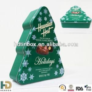 Christmas Tree Shaped Chocolate Tin Box