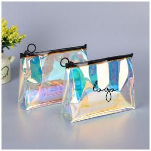 Ot Sale PVC Costom Logo Cosmetic Bag Holographic Ziplock Laser Pouch