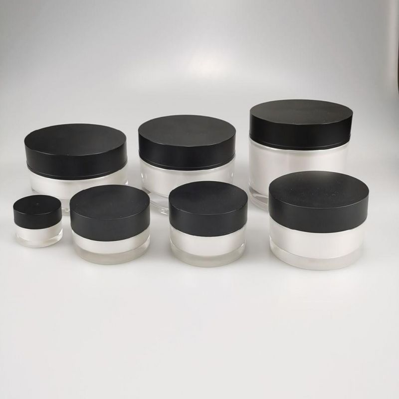 Luxury 5g 15g 30g 50g 100g 150g 200g Round Double Wall Skin Care Cosmetic Facial Cream Container Packaging Acrylic Jar