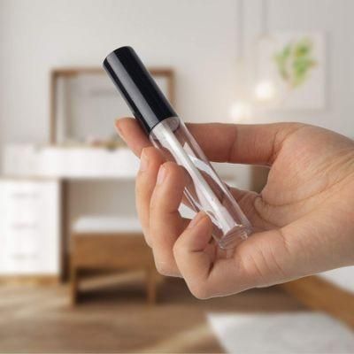 Custom 10ml Empty Transparent Refillable Balm Lip Gloss Container Tube with Brush Wand