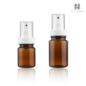40/60 Ml Pet Amber Bottle Round Sprayer Bottle Brown Skin Care Plastic Bottle