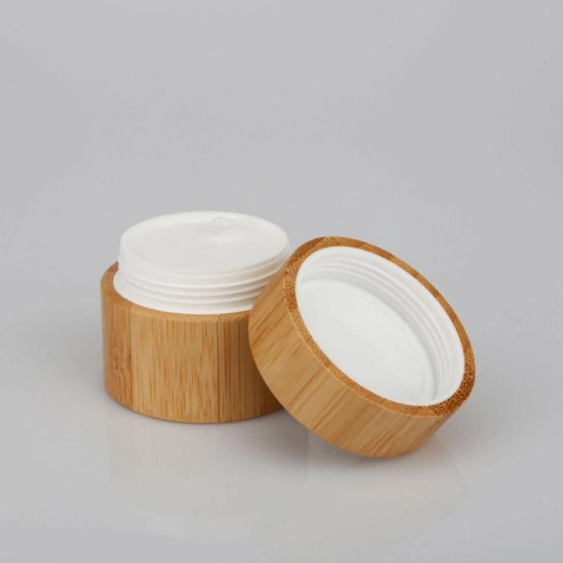 High Quality Empty 20g 30g 50g 100g 150g 250g 2oz 4oz 8oz Bamboo Lids Glass Cosmetic Storage Jar