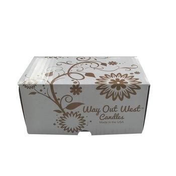 Custom White E Flute Corrugated Shipping Box with Gold Stamped Logo