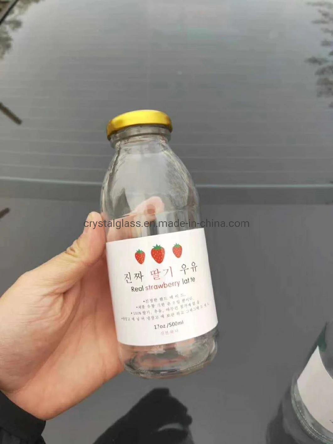 10oz 16oz Round Glass Spirits Bottle Custom with Silver Lid