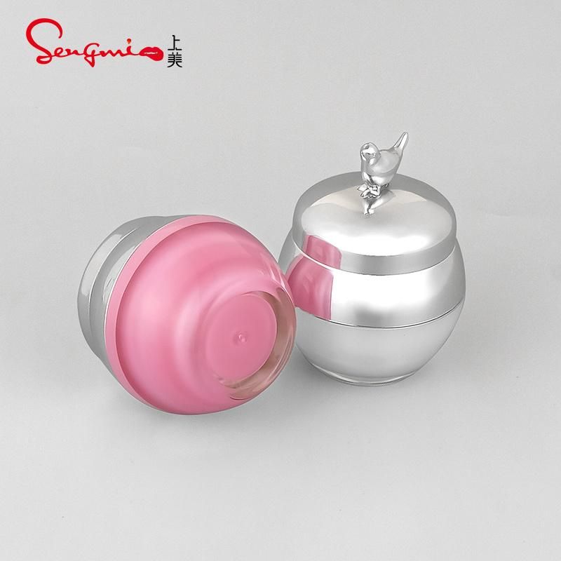 Manufacture Empty Plastic Acrylic Jar for Skin Care with Sliver Metalized Cap