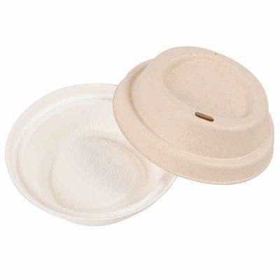 Mug Bagasse Paper Lids Sugarcan Coffee Cup Lid Disposable