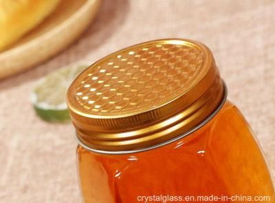 Sealed Glass Storage Jars Glass Hexagon Honey Food Jam Jelly Jar Container 500/1000ml