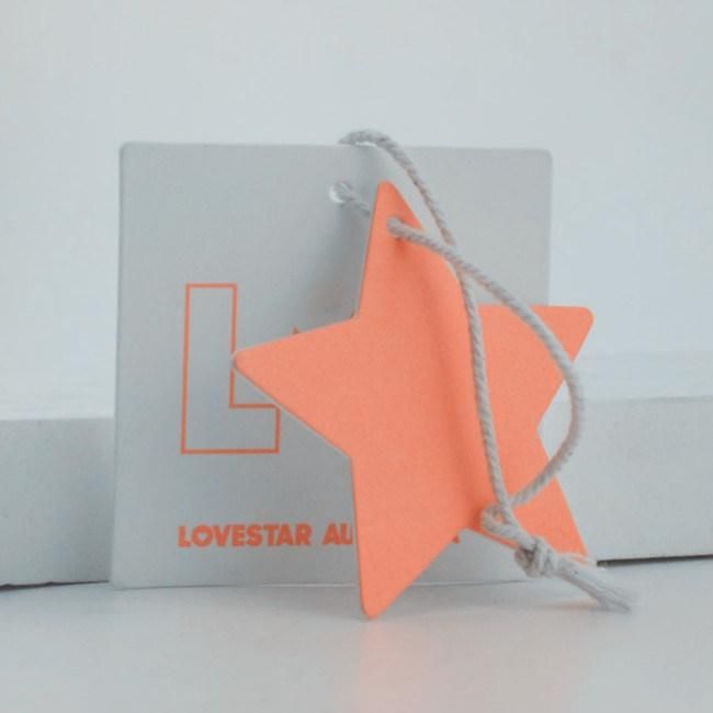 Custom Star Shiny Logo Coated Paper Clothing Tag