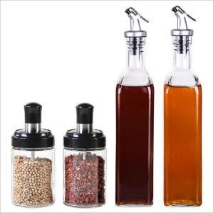 8oz Cheap Spice Bottle Seasoning Box 250ml Glass Spice Set Storage Bottle Jars Glass Cover with a Small Spoon