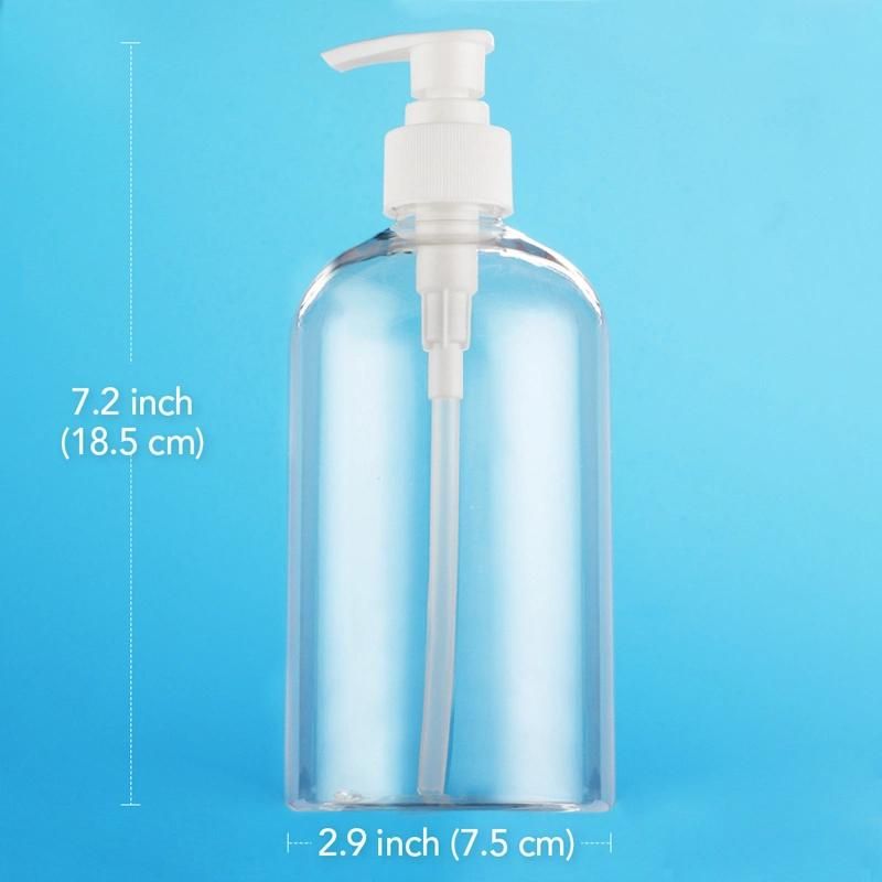 500ml Pet Empty Plastic Hand Sanitizer Washing Liquid Shampoo Bottle with Dispenser Pump (B002-2)